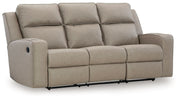 Lavenhorne - Rec Sofa W/Drop Down Table - Pebble - R&R Furniture Gallery (Fountain Valley, CA)