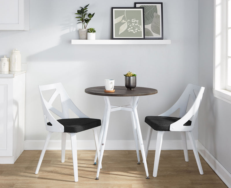 Lumi Source Clara Charlotte 3-piece round dinette set with vintage style and rounded table design for dining room decor.