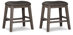 Caitbrook - Upholstered Stool (Set of 2) - Gray
