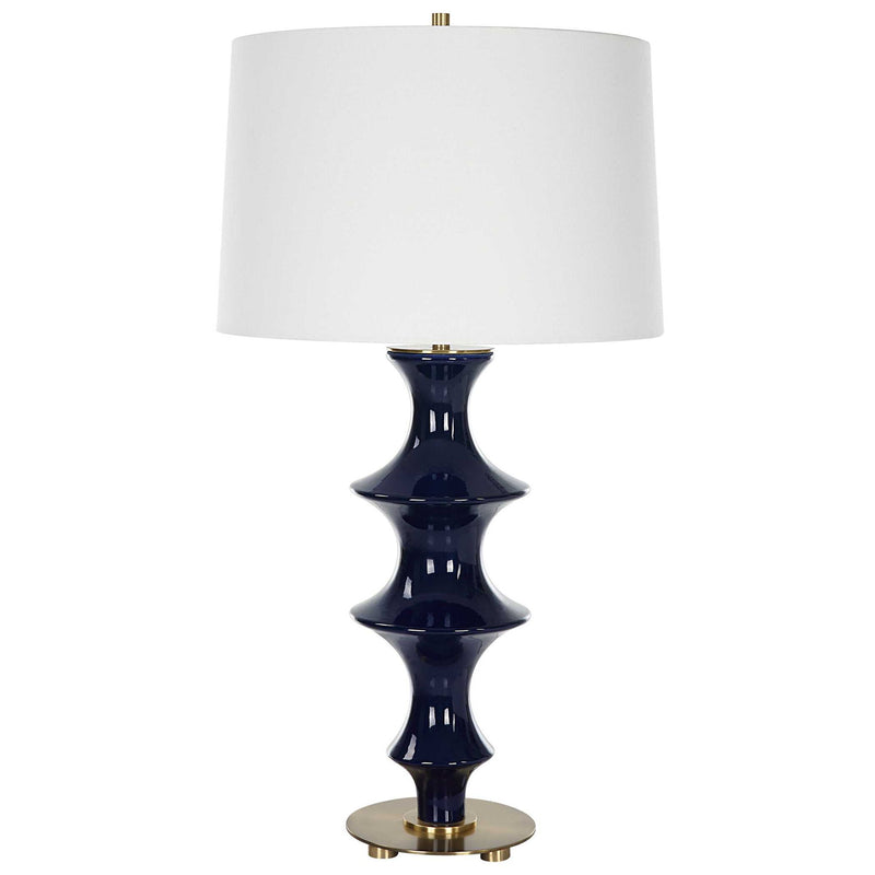 Coil - Sculpted Blue Table Lamp