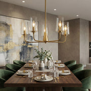 Dazzle - 5 Lights Chandelier With Clear Seeded Satin - Antique Brass / Clear / Gold - R&R Furniture Gallery (Fountain Valley, CA)