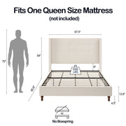 Peyton - Upholstered Bed With 54" High Headboard, Traditional Hand Buttoned Tufting - R&R Furniture Gallery (Fountain Valley, CA)