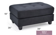 Contemporary upholstered ottoman by Glory Furniture with plush fabric and modern design, perfect for living room decor.