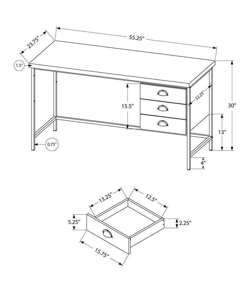 Computer Desk For Home Office, Laptop, 3 Storage Drawers, Contemporary & Moder - R&R Furniture Gallery (Fountain Valley, CA)