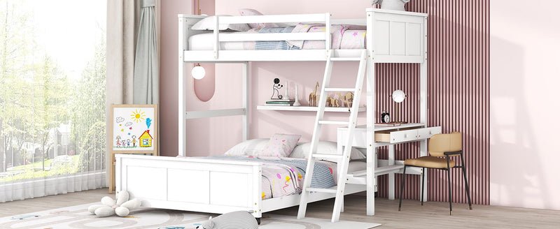Full Over Full Bunk Bed With Desk - R&R Furniture Gallery (Fountain Valley, CA)