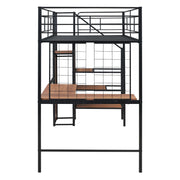 Loft Bed With Desk And Grid, Stylish Frame With Lateral Storage Ladder And Wardrobe - R&R Furniture Gallery (Fountain Valley, CA)