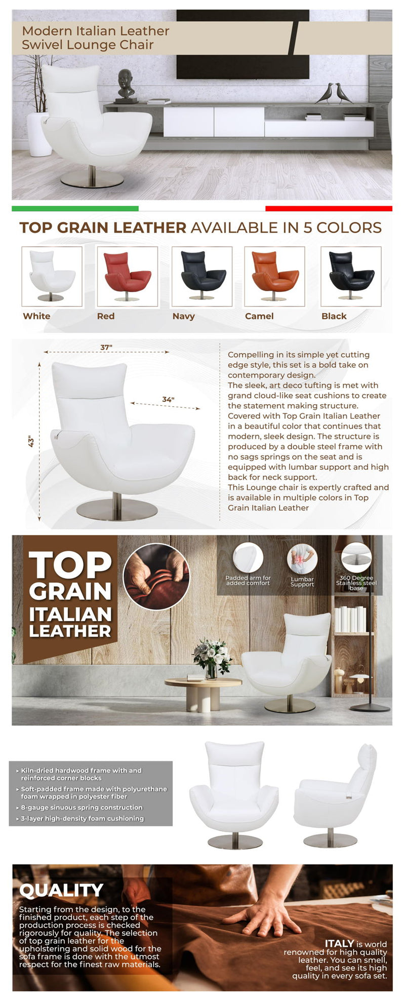 C74 - Swivel Chair - R&R Furniture Gallery (Fountain Valley, CA)