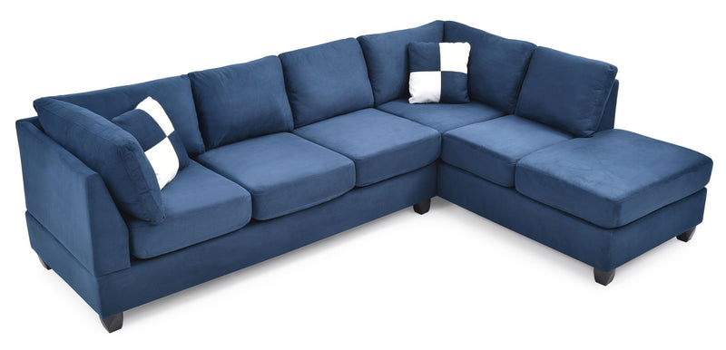 Glory Furniture Malone Comfort Sectional sofa with plush cushions and neutral fabric, designed for comfortable seating in living room.