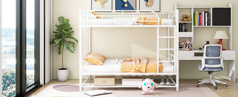 Metal Bunk Bed With Shelf And Guardrails - R&R Furniture Gallery (Fountain Valley, CA)