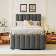 Upholstered Design Platform Bed With Trundle - R&R Furniture Gallery (Fountain Valley, CA)