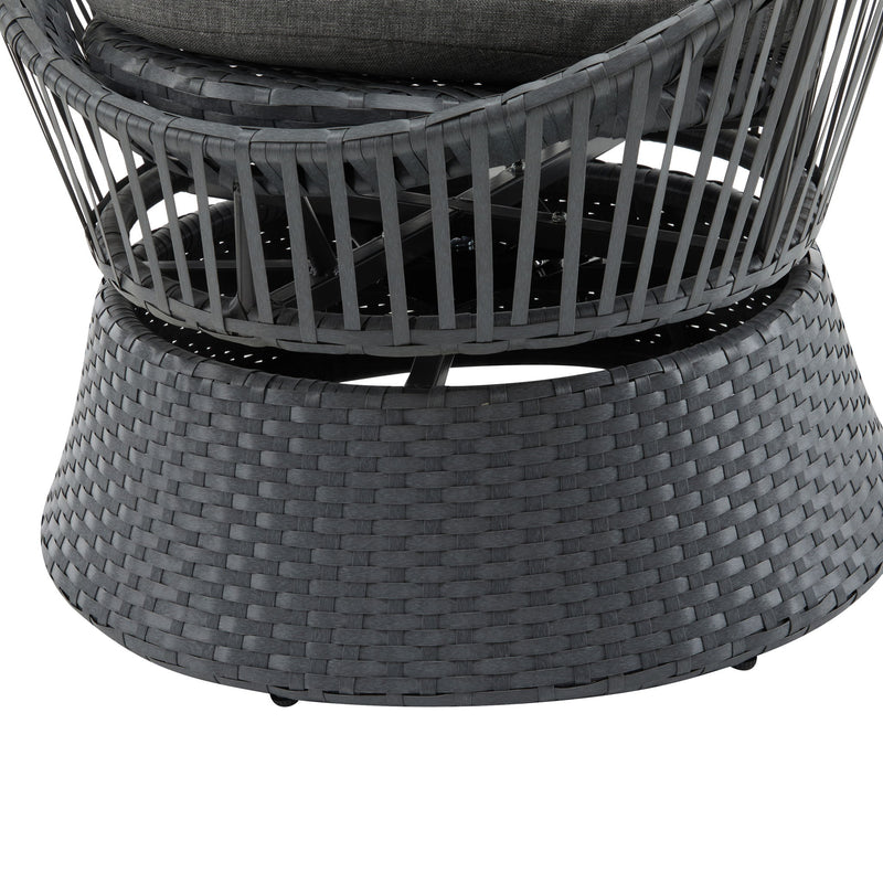 Modern Swivel Wicker Lounge Chair With Round Design - R&R Furniture Gallery (Fountain Valley, CA)