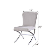 Daire - Side Chair (Set of 2) - Light Gray Velvet & Chrome - R&R Furniture Gallery (Fountain Valley, CA)