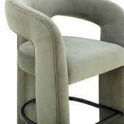 TOV Furniture Malone counter height stool with wooden seat and metal frame, ideal for kitchen or bar area.