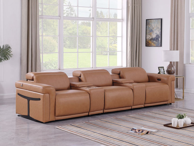 1126 - 5-Piece Modular Power Reclining Sofa In With 3 Power Recliners & Power Headrests - R&R Furniture Gallery (Fountain Valley, CA)