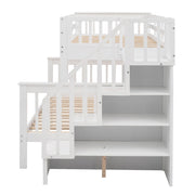 Stairway Bunk Bed With Storage And Guard Rail For Bedroom - R&R Furniture Gallery (Fountain Valley, CA)