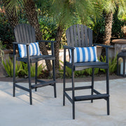 Outdoor Acacia Wood Adirondack Barstools (Set of 2) - R&R Furniture Gallery (Fountain Valley, CA)