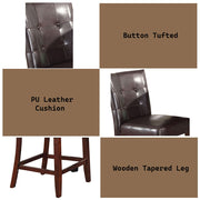 Britney - 20" Counter Height Chair (Set of 2) - Espresso Synthetic Leather & Walnut - R&R Furniture Gallery (Fountain Valley, CA)