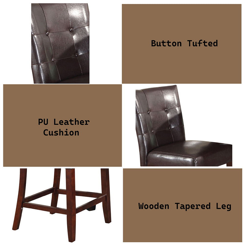 Britney - 20" Counter Height Chair (Set of 2) - Espresso Synthetic Leather & Walnut - R&R Furniture Gallery (Fountain Valley, CA)