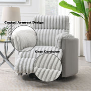 Emee - Glider Recliner With Swivel - Gray Corduroy - R&R Furniture Gallery (Fountain Valley, CA)