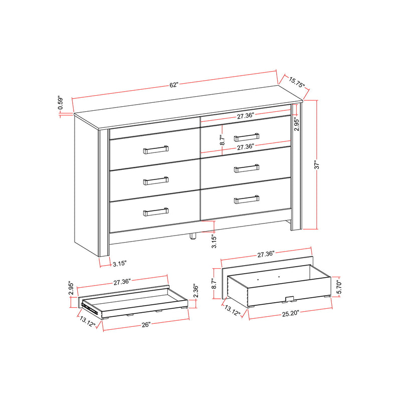 Lorenzo - Dresser With Hidden Jewelry Compartment And Bar Handles In - Silver - R&R Furniture Gallery (Fountain Valley, CA)