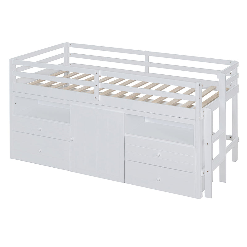 Loft Bed With 4 Drawers, Underneath Cabinet And Shelves - R&R Furniture Gallery (Fountain Valley, CA)