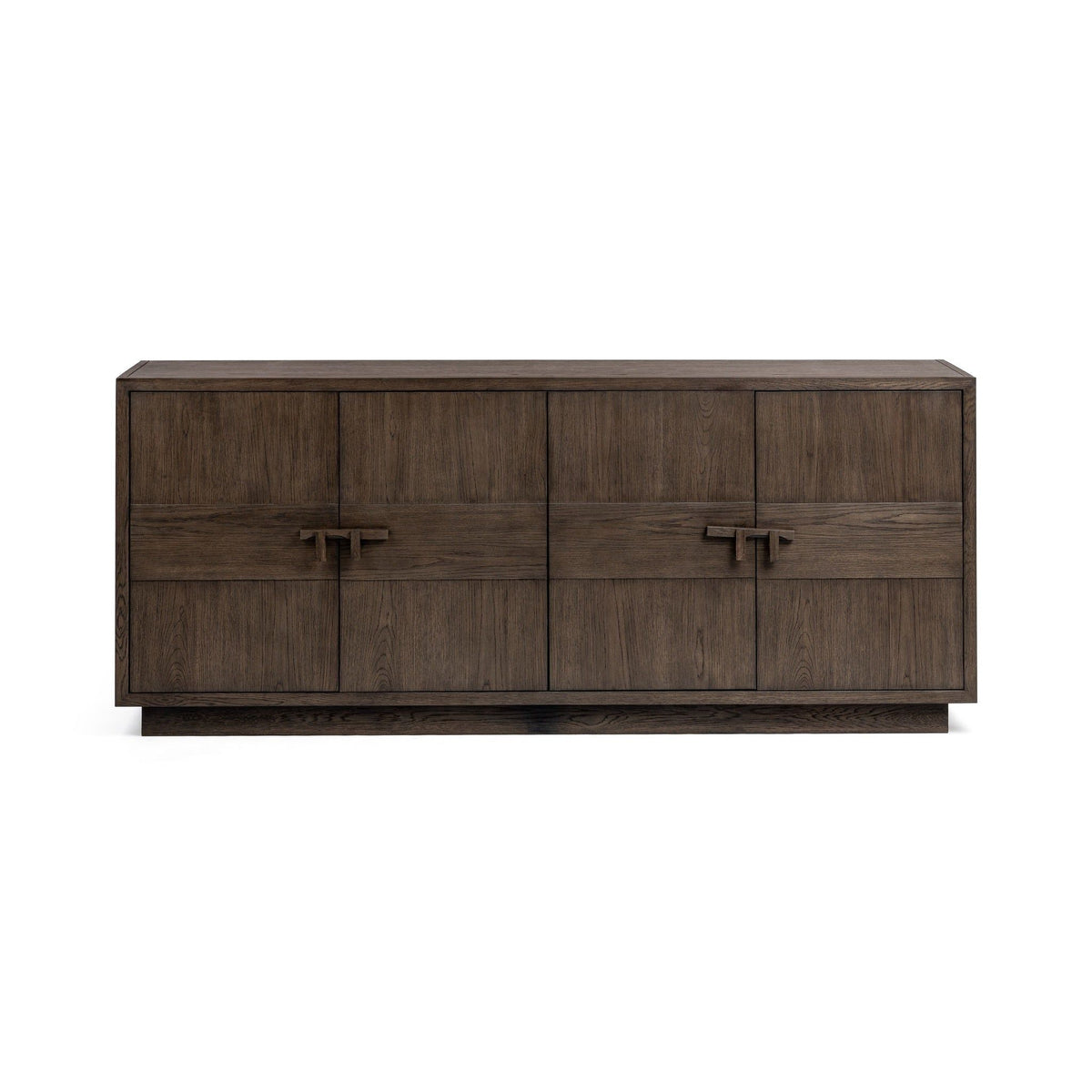 Classic Home Oakridge 4-door buffet cabinet in Havana Brown, featuring a spacious storage design with wood finish.