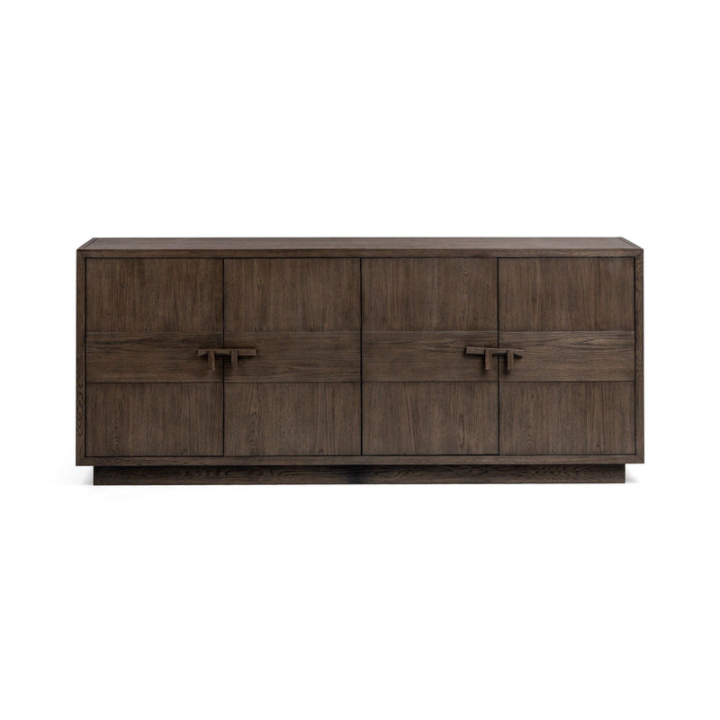 Classic Home Oakridge 4-door buffet cabinet in Havana Brown, featuring a spacious storage design with wood finish.