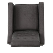 Macedonia - Mid Century Modern Button Tufted Fabric Recliner - Slate - R&R Furniture Gallery (Fountain Valley, CA)
