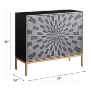 Quilla - Console Cabinet - Black, Gray & Brass - R&R Furniture Gallery (Fountain Valley, CA)
