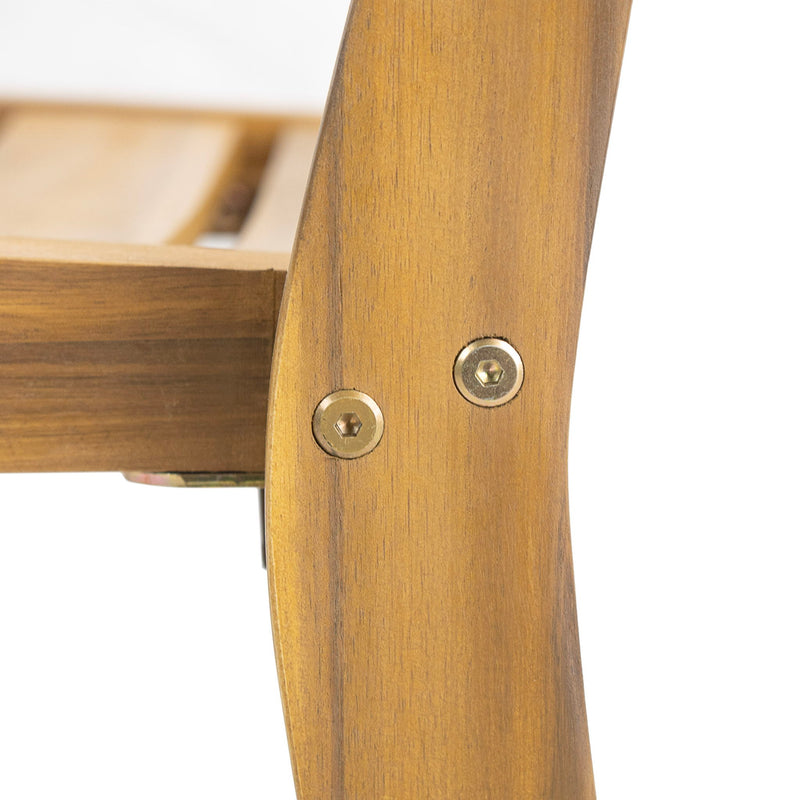 Outdoor 3 Pieces Dining Set, Round Bistro Set - Teak