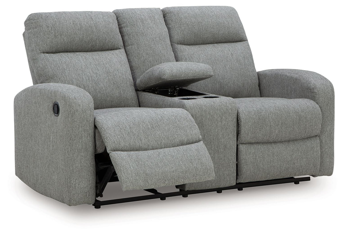 Gauntlet - Double Recline Loveseat With Console - Sterling - R&R Furniture Gallery (Fountain Valley, CA)