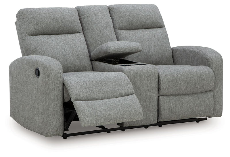 Gauntlet - Double Recline Loveseat With Console - Sterling - R&R Furniture Gallery (Fountain Valley, CA)