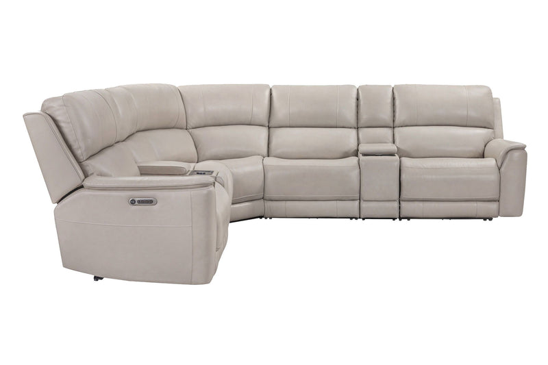 Parker Living Easton power reclining sectional with adjustable headrests in a modern fabric, featuring multiple seating sections.