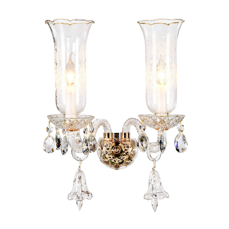 Michael Amini Lighting - Winter Palace 2-Light Traditional Crystal Wall Sconce - Gold / White