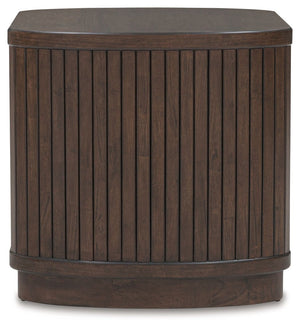 Korestone - Square End Table - Dark Brown - R&R Furniture Gallery (Fountain Valley, CA)
