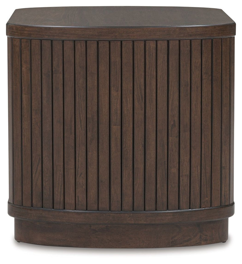 Korestone - Square End Table - Dark Brown - R&R Furniture Gallery (Fountain Valley, CA)