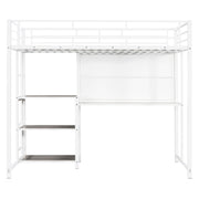 Metal Loft Bed With Desk, 3 Shelves And Ladder - R&R Furniture Gallery (Fountain Valley, CA)