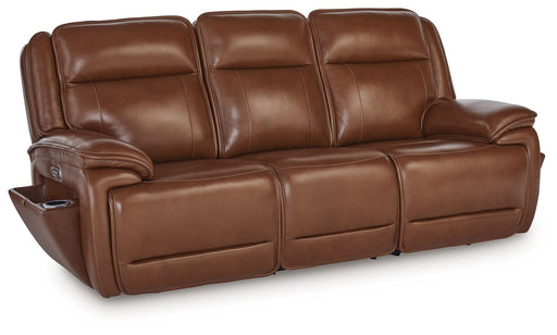 Healy Pier - Power Reclining Sofa / Adj Headrest - Chocolate - R&R Furniture Gallery (Fountain Valley, CA)