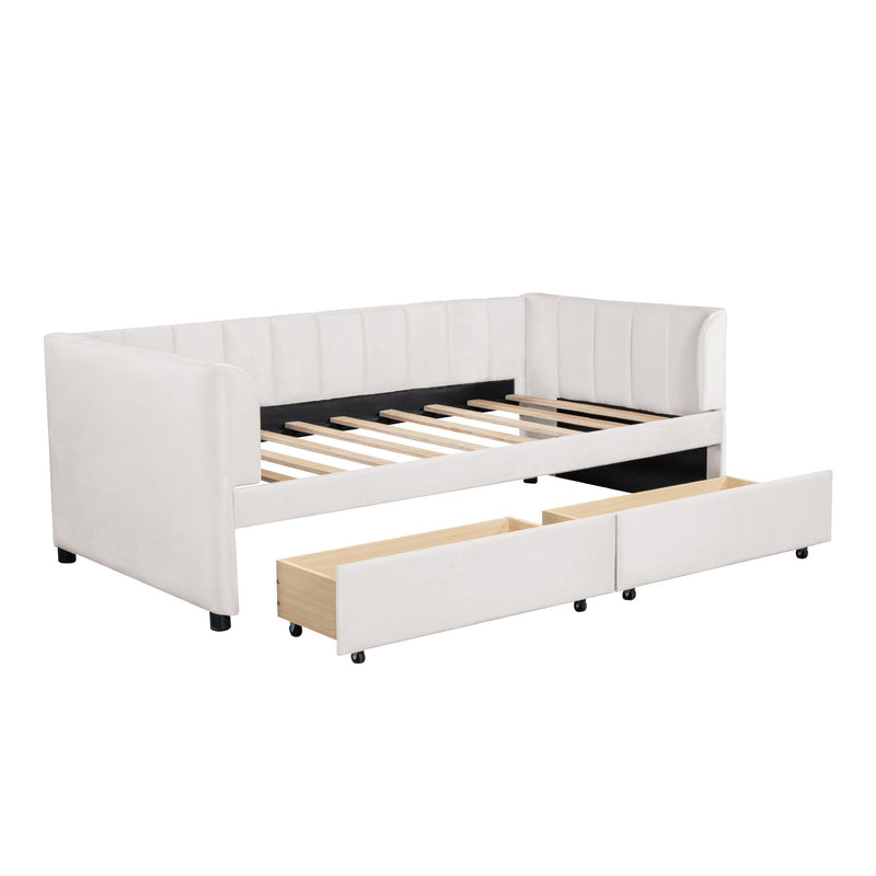 Upholstered Daybed With Ergonomic Design Backrest - R&R Furniture Gallery (Fountain Valley, CA)