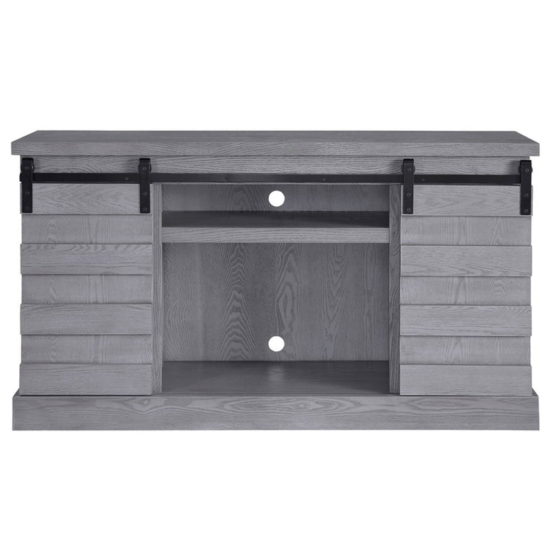 Amrita - TV Stand With Fireplace - Gray Oak - R&R Furniture Gallery (Fountain Valley, CA)