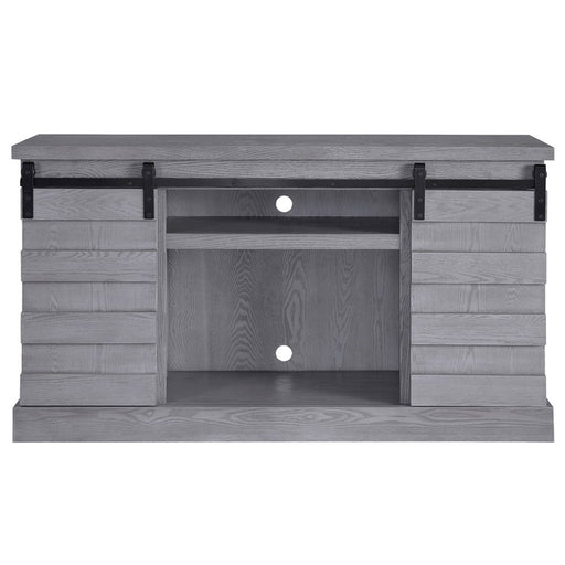 Amrita - TV Stand With Fireplace - Gray Oak - R&R Furniture Gallery (Fountain Valley, CA)