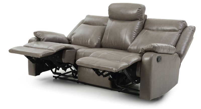 Contemporary three-seater reclining sofa by Glory Furniture with plush fabric and modern design for comfortable lounging.