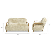 Enchante - Sheepskin Accent Loveseat - Taupe / Natural - R&R Furniture Gallery (Fountain Valley, CA)