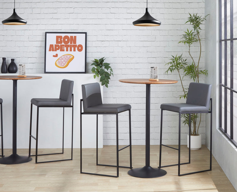 Lumi Source Fuji high back barstool from contemporary stool set with elegant design and modern black finish.