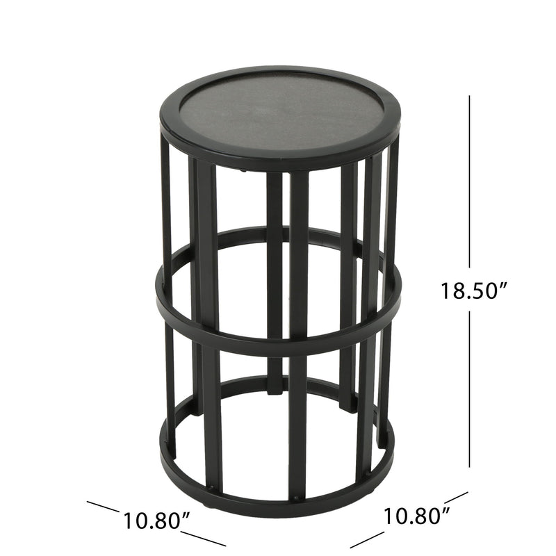 Outdoor Powder Coated Side Table - Gray - R&R Furniture Gallery (Fountain Valley, CA)