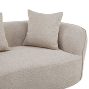 Noble House elegant curved sectional sofa with full foam cushions, showcasing plush seating and modern design.
