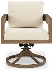 Serene Bay - Swivel Chair With Cushion (Set of 2) - Dark Brown / White - R&R Furniture Gallery (Fountain Valley, CA)