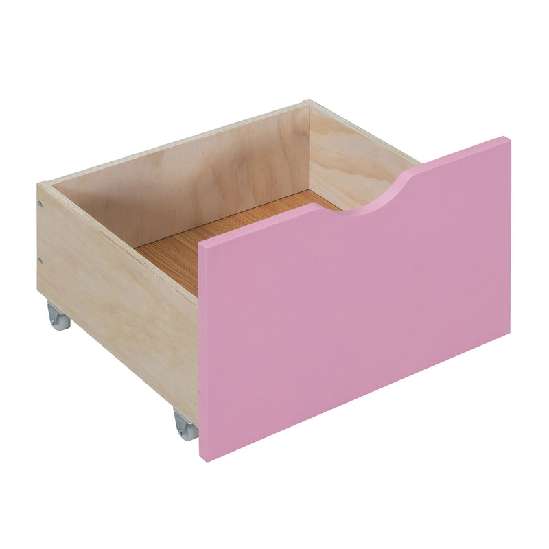 DreamHaus twin over twin bunk bed with convertible table, features upper bunk and lower desk, ideal for space-saving bedroom furniture.