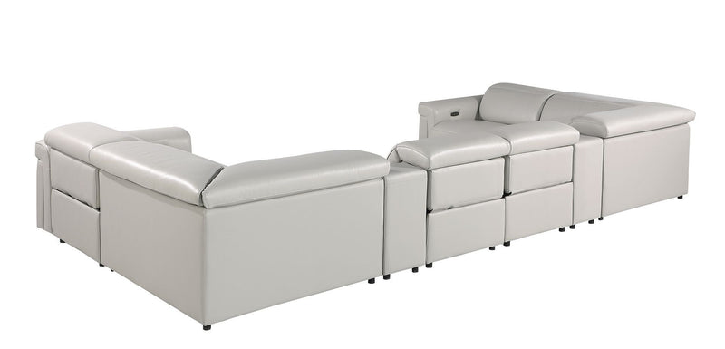 1126 - 8-Piece U-Shaped Sectional Sofa In With 4 Power Recliners & Power Headrest