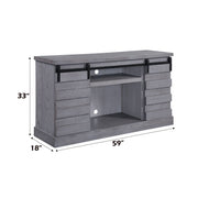 Amrita - TV Stand With Fireplace - Gray Oak - R&R Furniture Gallery (Fountain Valley, CA)